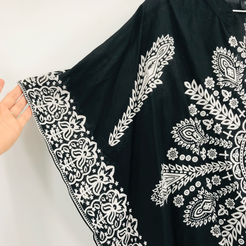 Feathers By Tolani Printed Tunic Top Navy White S… - image 2